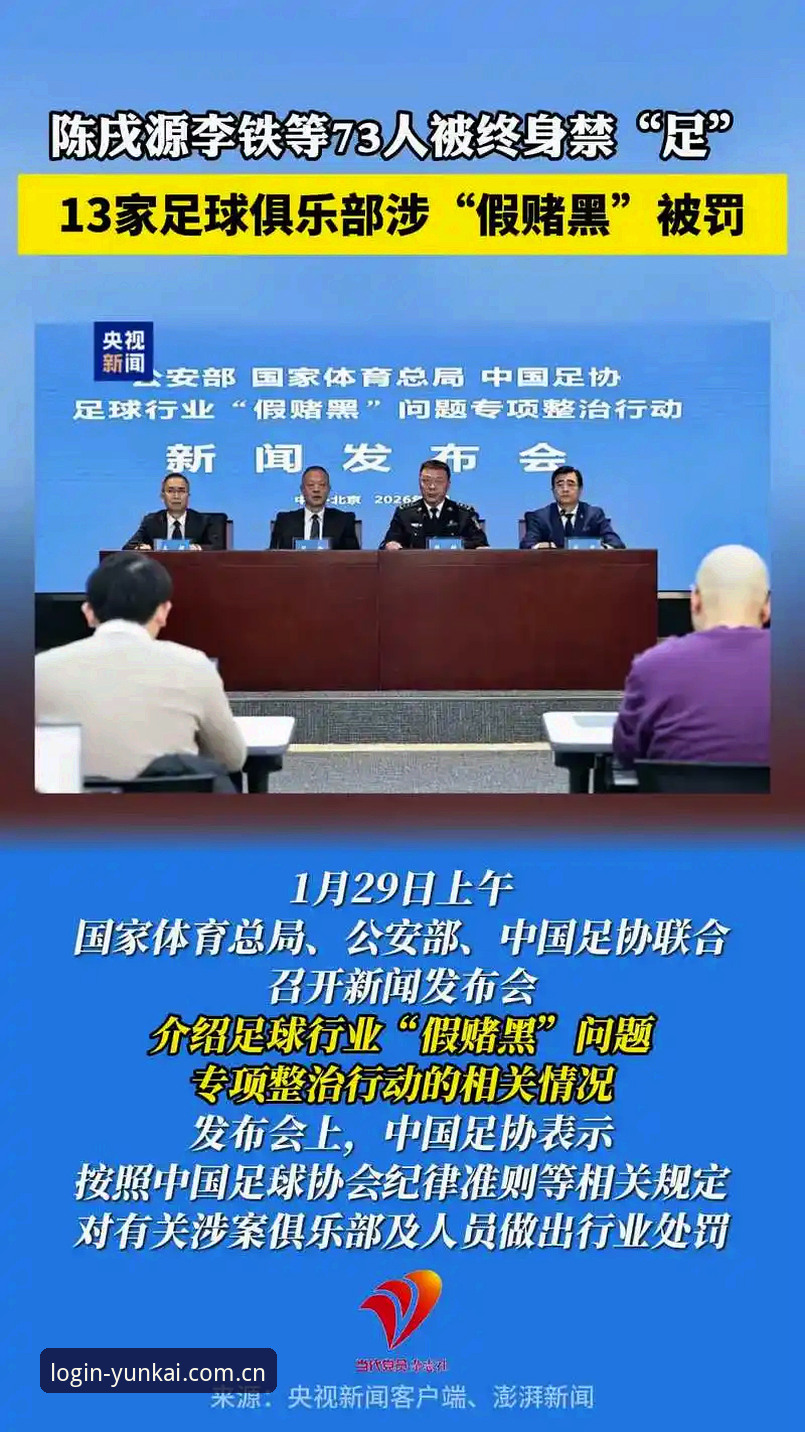 云开平台教程 中国足协第三批禁足名单最新动态:17人终身禁赛,48人面临5年以下处罚